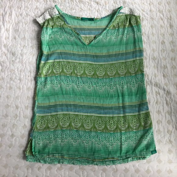Prana Green Paisley Sleeveless Blouse - Picture 5 of 6